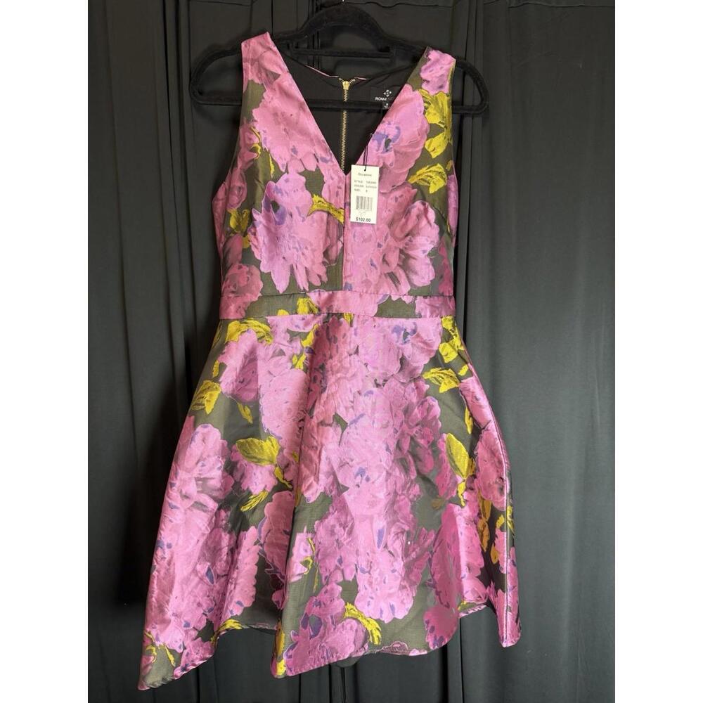 Ronnie Nicole Fit And Flair formal Floral Dress Size 8